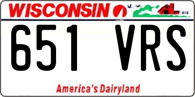 WI license plate 651VRS
