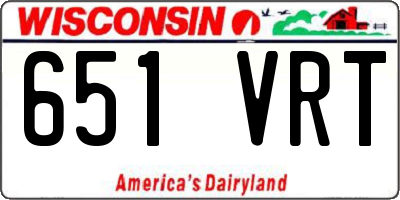 WI license plate 651VRT