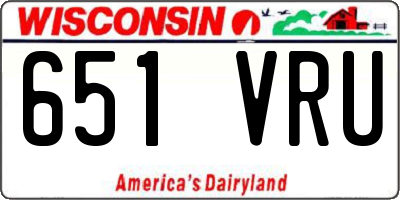 WI license plate 651VRU