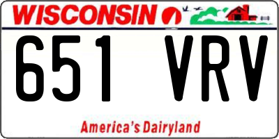 WI license plate 651VRV
