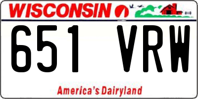 WI license plate 651VRW