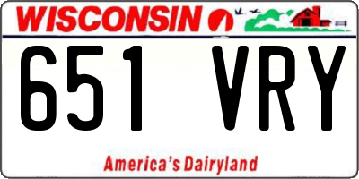 WI license plate 651VRY