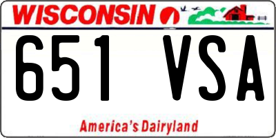 WI license plate 651VSA