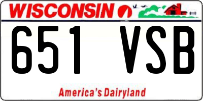 WI license plate 651VSB