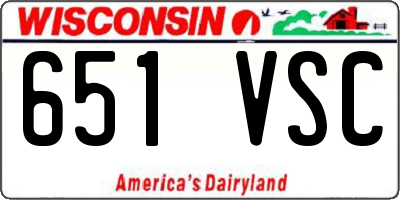 WI license plate 651VSC