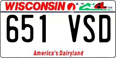 WI license plate 651VSD