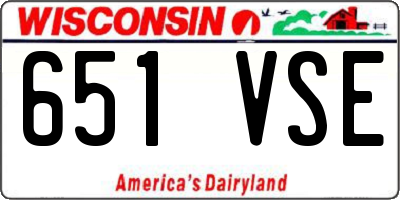 WI license plate 651VSE