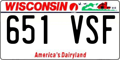 WI license plate 651VSF