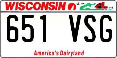WI license plate 651VSG