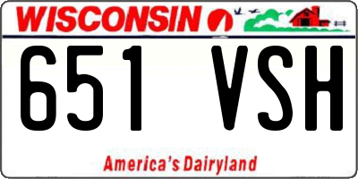 WI license plate 651VSH