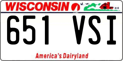 WI license plate 651VSI