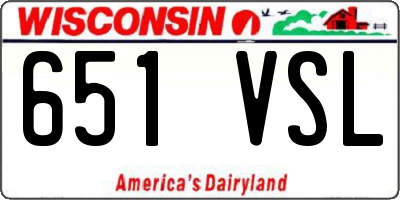 WI license plate 651VSL