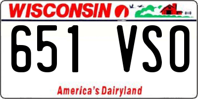 WI license plate 651VSO