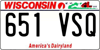 WI license plate 651VSQ