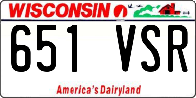 WI license plate 651VSR