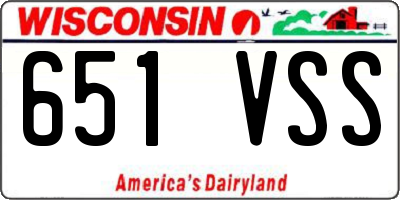 WI license plate 651VSS