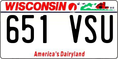 WI license plate 651VSU