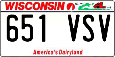 WI license plate 651VSV