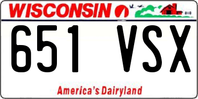 WI license plate 651VSX