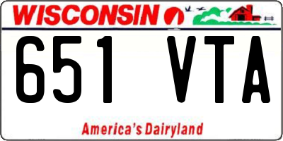 WI license plate 651VTA