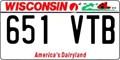 WI license plate 651VTB