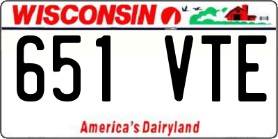 WI license plate 651VTE