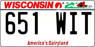WI license plate 651WIT