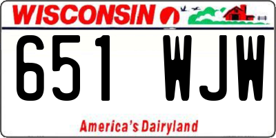 WI license plate 651WJW