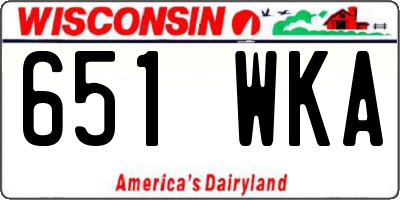 WI license plate 651WKA