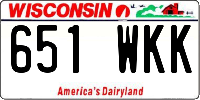 WI license plate 651WKK
