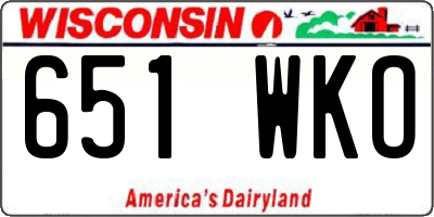 WI license plate 651WKO