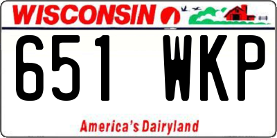 WI license plate 651WKP