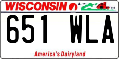 WI license plate 651WLA