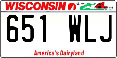 WI license plate 651WLJ