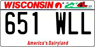 WI license plate 651WLL