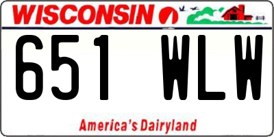 WI license plate 651WLW