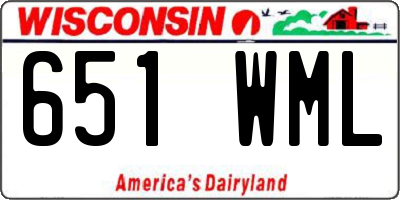WI license plate 651WML