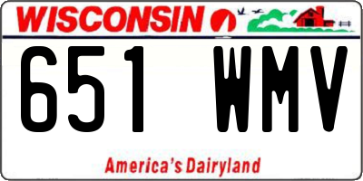 WI license plate 651WMV