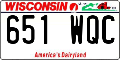 WI license plate 651WQC
