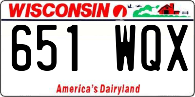 WI license plate 651WQX