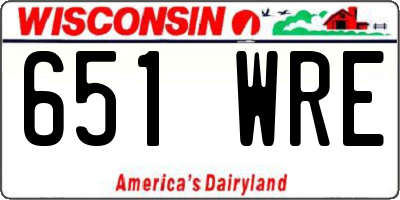 WI license plate 651WRE