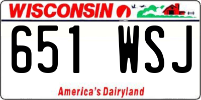 WI license plate 651WSJ