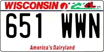 WI license plate 651WWN