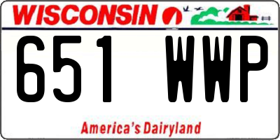WI license plate 651WWP