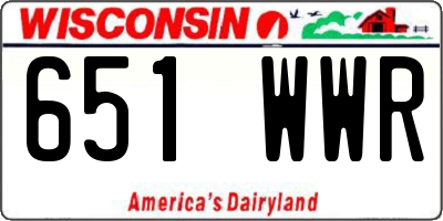 WI license plate 651WWR