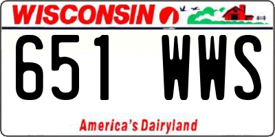 WI license plate 651WWS