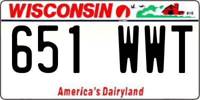WI license plate 651WWT