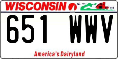 WI license plate 651WWV