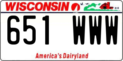 WI license plate 651WWW