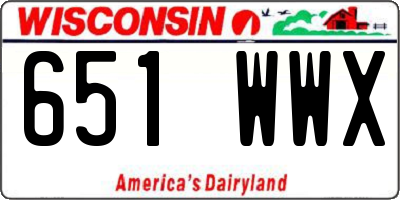 WI license plate 651WWX